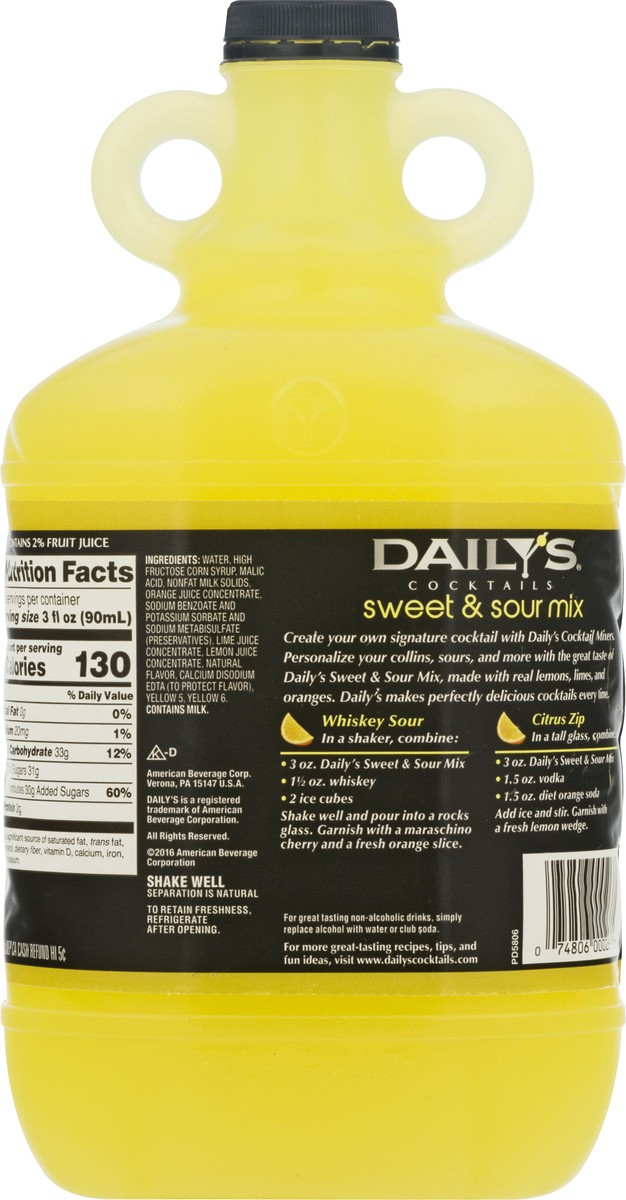 slide 7 of 9, Daily's Cocktails Non-Alcoholic Sweet & Sour Cocktail Mix 64 fl oz, 64 fl oz
