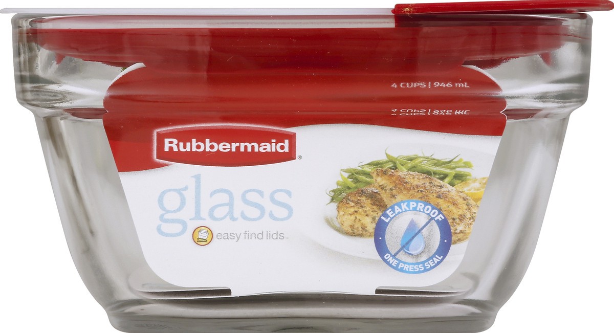 slide 2 of 4, Rubbermaid Easy Find Lids Glass Food Storage Container 4 Cup, 1 ct