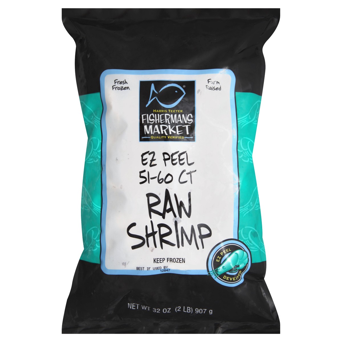 slide 5 of 6, Harris Teeter Fishermans Market EZ Raw Shrimp - 51-60, 32 oz