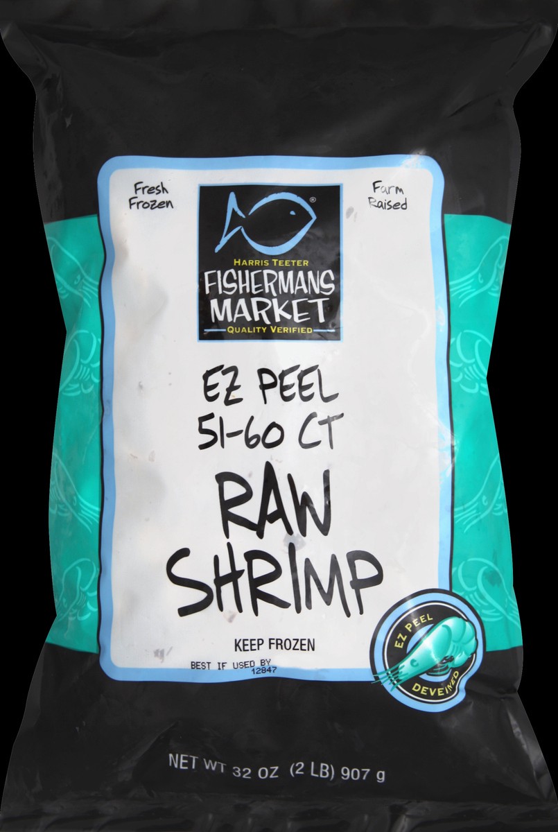 slide 2 of 6, Harris Teeter Fishermans Market EZ Raw Shrimp - 51-60, 32 oz