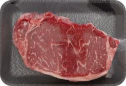 Market District Boneless Beef Strip Steak, Prime, Certified Angus Beef, Service Case
