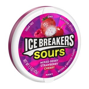 slide 1 of 1, Ice Breakers Sours Mixed Berry, Strawberry, Cherry, 28 oz