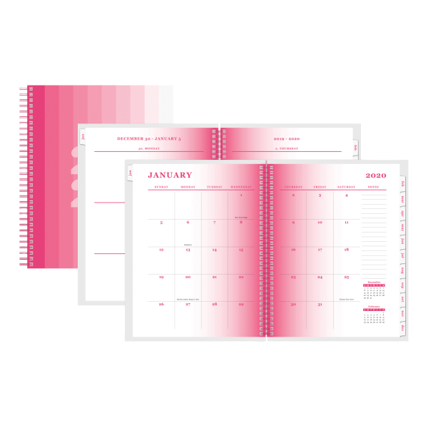 slide 1 of 4, Office Depot Brand Weekly/Monthly Planner, 5'' X 8'', Ombre, January To December 2020, 1 ct