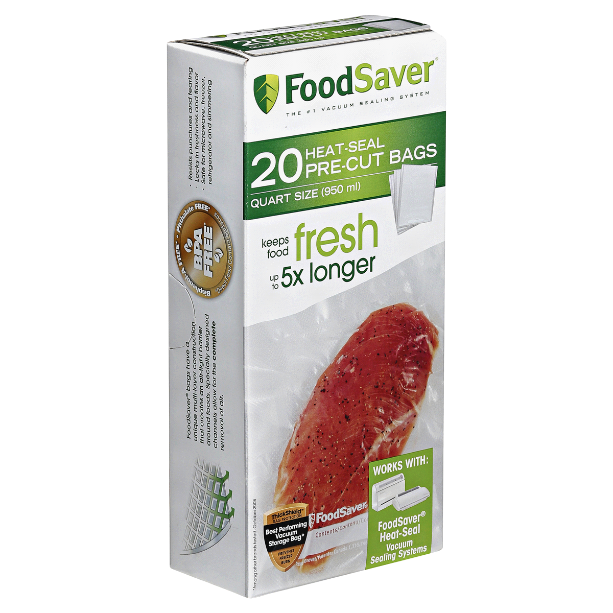 slide 6 of 40, FoodSaver Vacuum Seal Pre-Cut Bags 20 ea, 20 ct