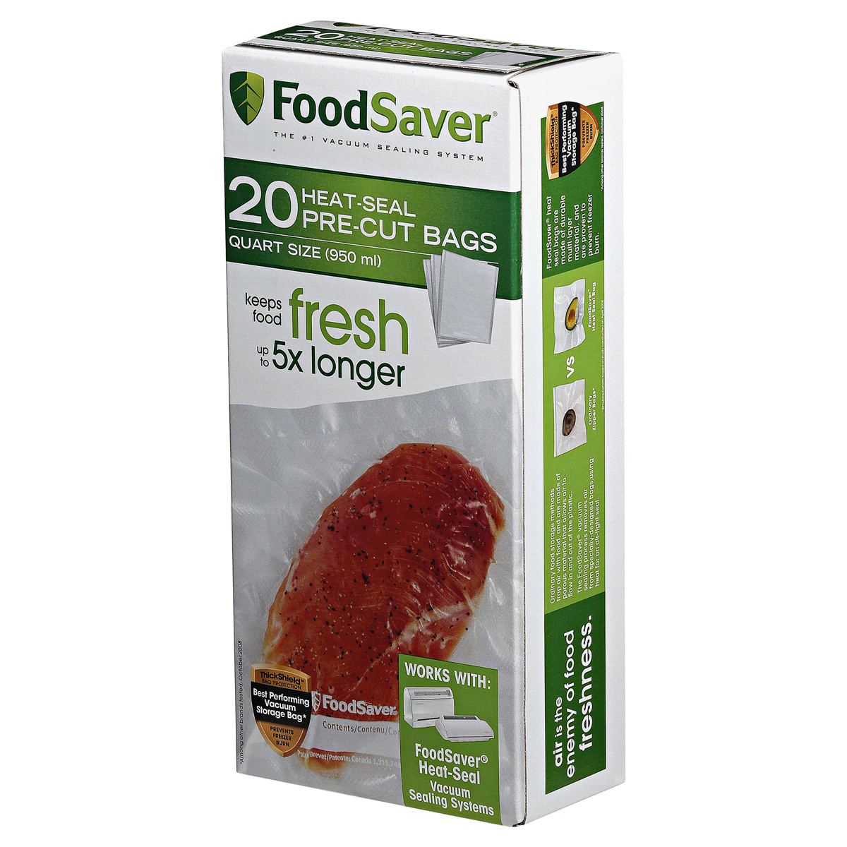 slide 7 of 40, FoodSaver Vacuum Seal Pre-Cut Bags 20 ea, 20 ct