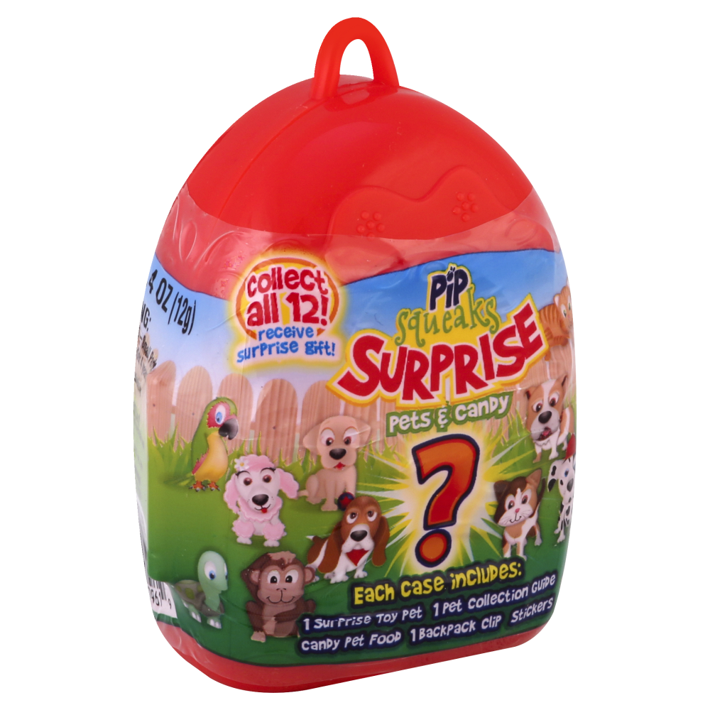 slide 1 of 1, The Foreign Candy Company Pip Squeaks Surprise Toy, 0.4 oz