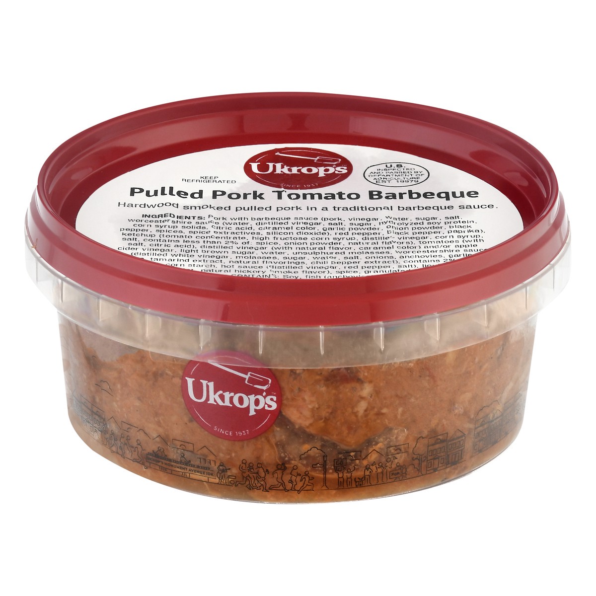 slide 2 of 13, Ukrops Pulled Pork Tomato Barbeque 12 oz, 12 oz