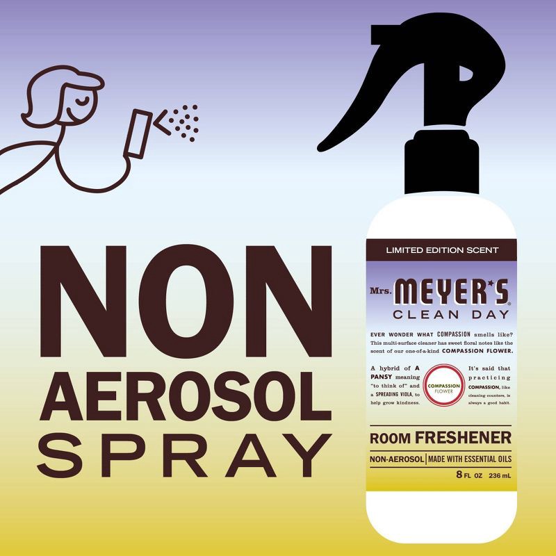 slide 8 of 8, Mrs. Meyer's Clean Day Room Spray Air Freshener - Compassion Flower - 8 fl oz, 8 fl oz