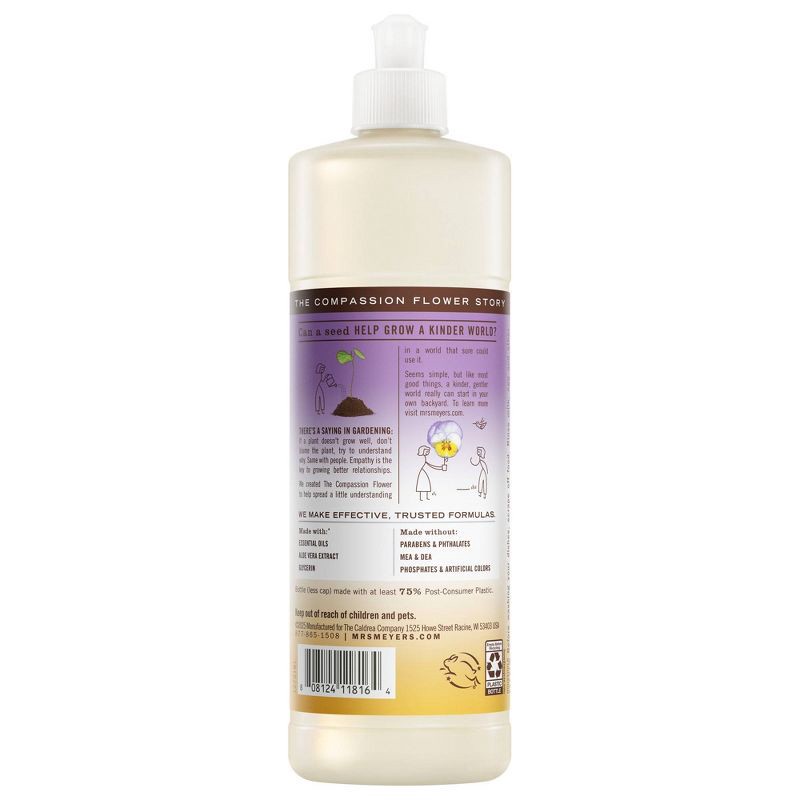 slide 2 of 9, Mrs. Meyer's Clean Day Compassion Flower Dish Soap - 16 fl oz: Dye-Free, Paraben-Free, Liquid, Plastic Bottle, 16 fl oz