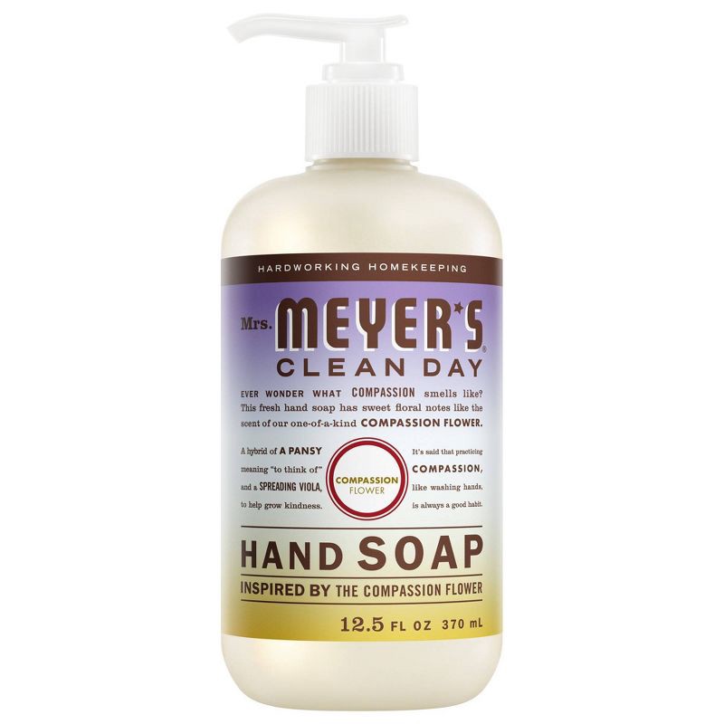 slide 1 of 8, Mrs. Meyer's Clean Day Hand Soap - Compassion Flower - 12.5 fl oz, 12.5 fl oz