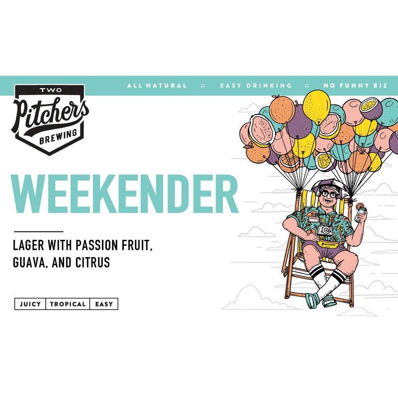 slide 3 of 3, Two Pitchers Brewing Co Two Pitchers Weekender - 6pk/12 fl oz Cans, 6 ct; 12 fl oz