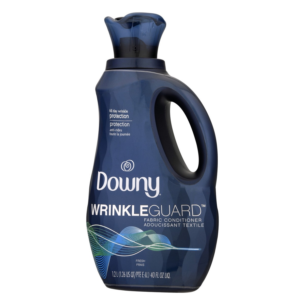 slide 4 of 9, Downy WrinkleGuard Liquid Fabric Softener and Conditioner, Fresh, 40 fl oz. Bottle, 40 fl oz