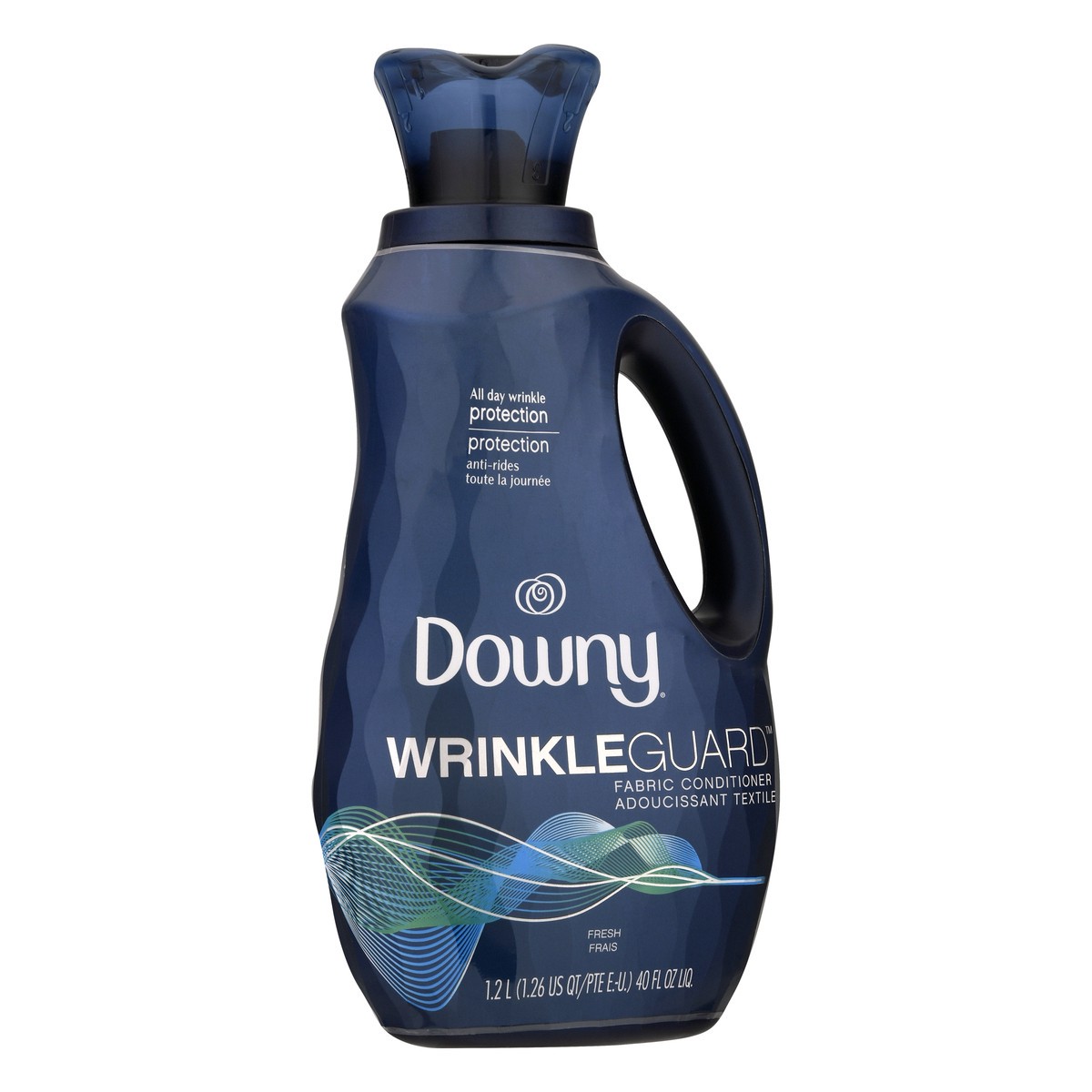 slide 2 of 9, Downy WrinkleGuard Liquid Fabric Softener and Conditioner, Fresh, 40 fl oz. Bottle, 40 fl oz