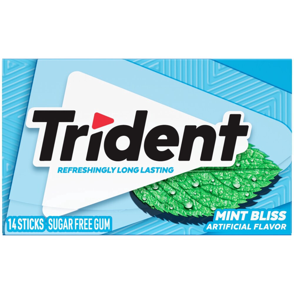 slide 2 of 2, Trident Mint Bliss Sugar-Free Gum, 14 ct