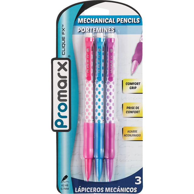 slide 1 of 1, 3Ct Clique Fx Mech Pencils .7Mm, 3 ct