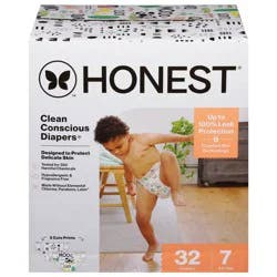 Honest Pattern Play/Barnyard Babies Clean Conscious Size 7 Diapers (41+ lbs (19+ kg)) 32 Each