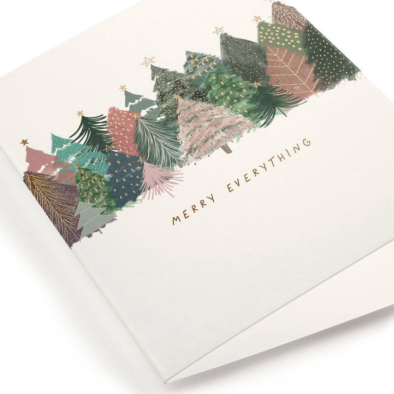 slide 2 of 3, Minted Christmas Holiday Trees Greeting Card, 1 ct