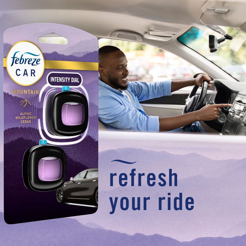 slide 7 of 12, Febreze Car Vent Clip Air Freshener - Mountain - 0.14 fl oz/2pk, 0.14 fl oz, 2 ct