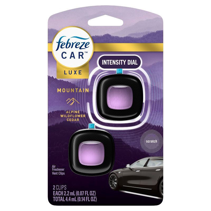 slide 9 of 12, Febreze Car Vent Clip Air Freshener - Mountain - 0.14 fl oz/2pk, 0.14 fl oz, 2 ct