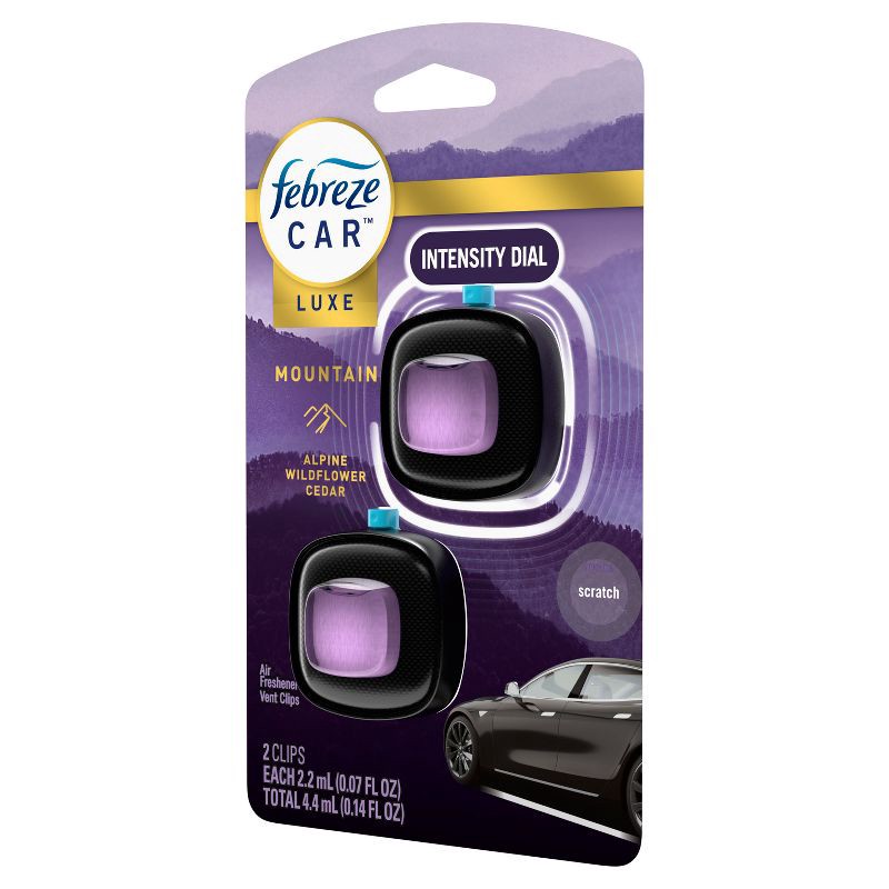 slide 11 of 12, Febreze Car Vent Clip Air Freshener - Mountain - 0.14 fl oz/2pk, 0.14 fl oz, 2 ct