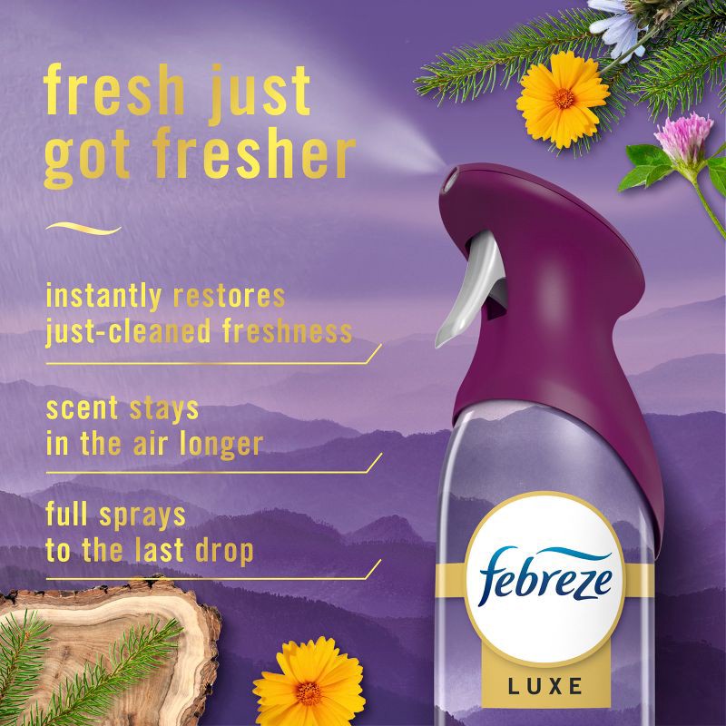 slide 4 of 11, Febreze Luxe Air Mist Odor-Fighting Air Freshener - Mountain - 8.1oz, 8.8 oz