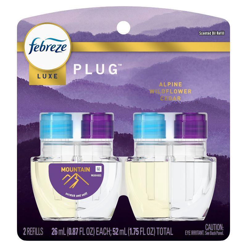 slide 2 of 9, Febreze Fade Defy Plug Air Freshener & Odor Fighter - Mountain - 0.87 fl oz/2pk, 2 ct; 0.87 fl oz