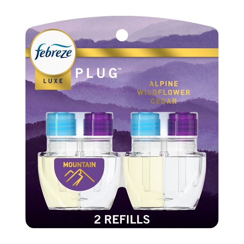 slide 1 of 9, Febreze Fade Defy Plug Air Freshener & Odor Fighter - Mountain - 0.87 fl oz/2pk, 2 ct; 0.87 fl oz
