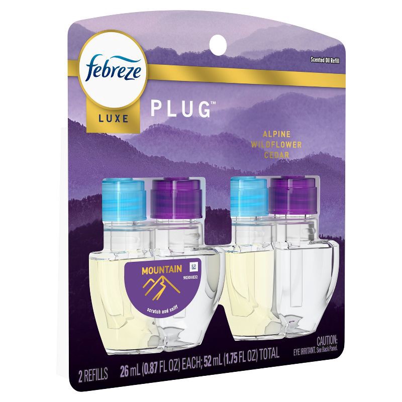 slide 8 of 9, Febreze Fade Defy Plug Air Freshener & Odor Fighter - Mountain - 0.87 fl oz/2pk, 2 ct; 0.87 fl oz