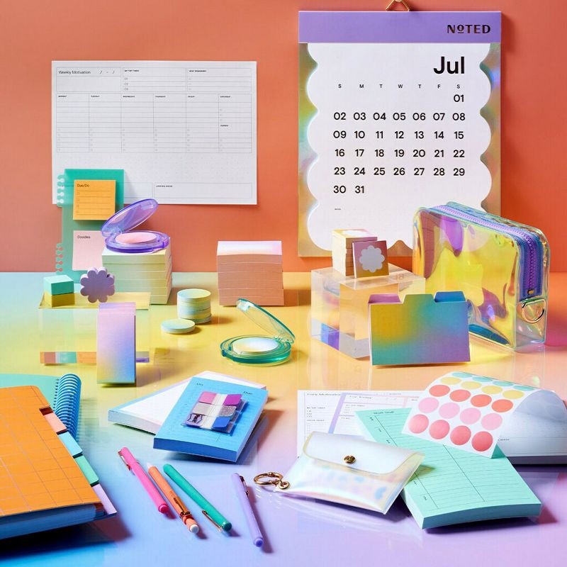 slide 8 of 8, Post-it 200 Page Dot Grid Tabbed Notebooks 8"x10" Iridescent, 1 ct