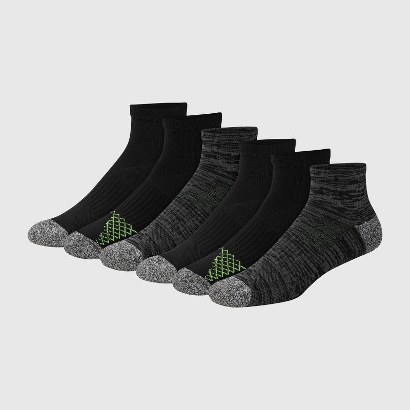 slide 4 of 5, Hanes Premium Hanes Moves Premium Men's Performance Ankle Socks 6pk - Black 6-12: Breathable, Moisture Wicking, Cushioned, 6 ct