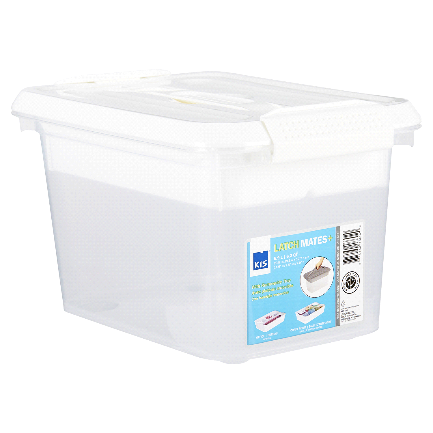 slide 4 of 5, KIS Latch Mates+ with Removable Tray, 6.2 qt