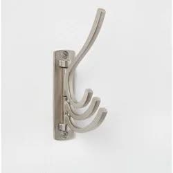 Modern Octopus Swivel Hook Nickel - Brightroom™: Cast Aluminum Decorative Wall Hook, Matte Silver, 15lb Capacity