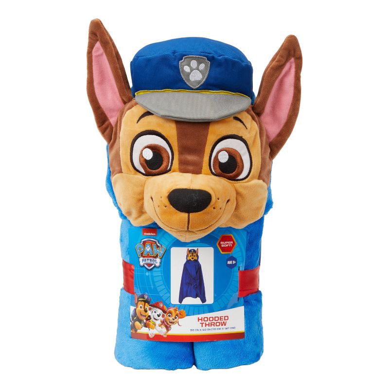 slide 6 of 7, PAW Patrol Chase Kids' Hooded Blanket, 1 ct