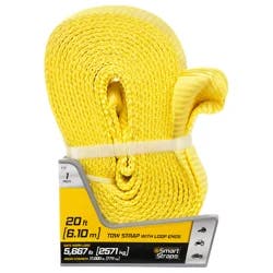 Smartstraps Winston Tow Strap With Loop Ends, Yellow, 20'