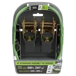 SMARTSTRAPS Winston 6' Padded Ratchet Tie Down Green