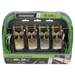 SMARTSTRAPS Winston Standard Ratchet Tie Down, Green, 900 Lbs, 10', 4 Pk