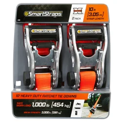 SMARTSTRAPS SmartStrap RatchetX Tie Down, Orange Capacity, 10'