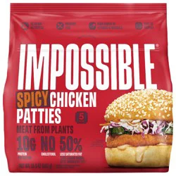 Impossible Plant Based Spicy Chicken Patties - Frozen - 13.5oz/5ct