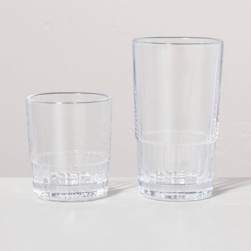 slide 2 of 4, Hearth & Hand with Magnolia 6.5oz Short Fluted Glass Tumbler Clear - Hearth & Hand™ with Magnolia: Dishwasher-Safe, Farmhouse Style, 6.5 oz