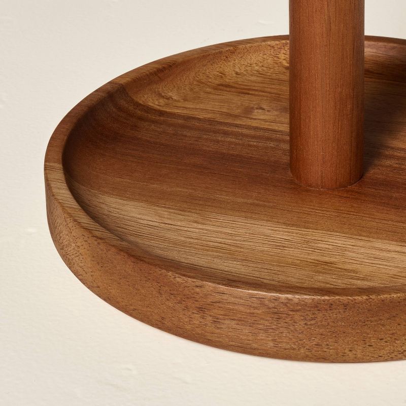 slide 3 of 3, Hearth & Hand with Magnolia Wooden Paper Towel Holder Brown - Hearth & Hand™ with Magnolia: Acacia Wood, Countertop Design, Varnished Finish, 1 ct