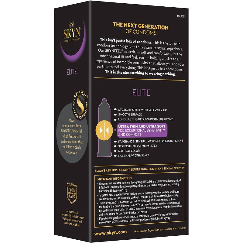 slide 3 of 7, SKYN Elite Non-Latex Condoms - 12ct, 12 ct