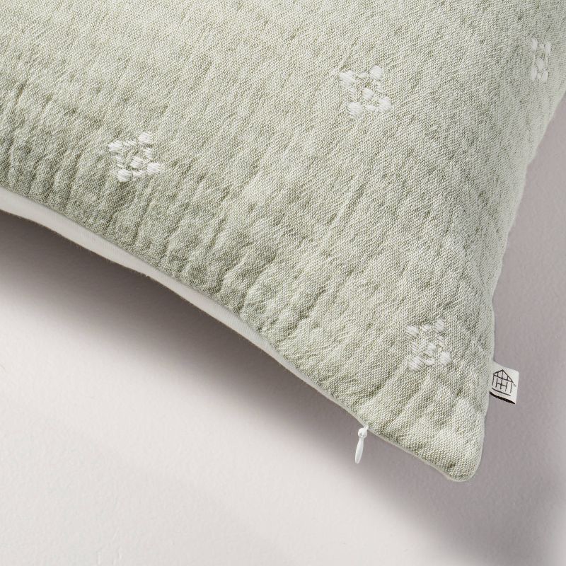 slide 4 of 4, Hearth & Hand with Magnolia 14"x36" Diamond Jacquard Lumbar Bed Pillow Sage Green - Hearth & Hand™ with Magnolia, 1 ct