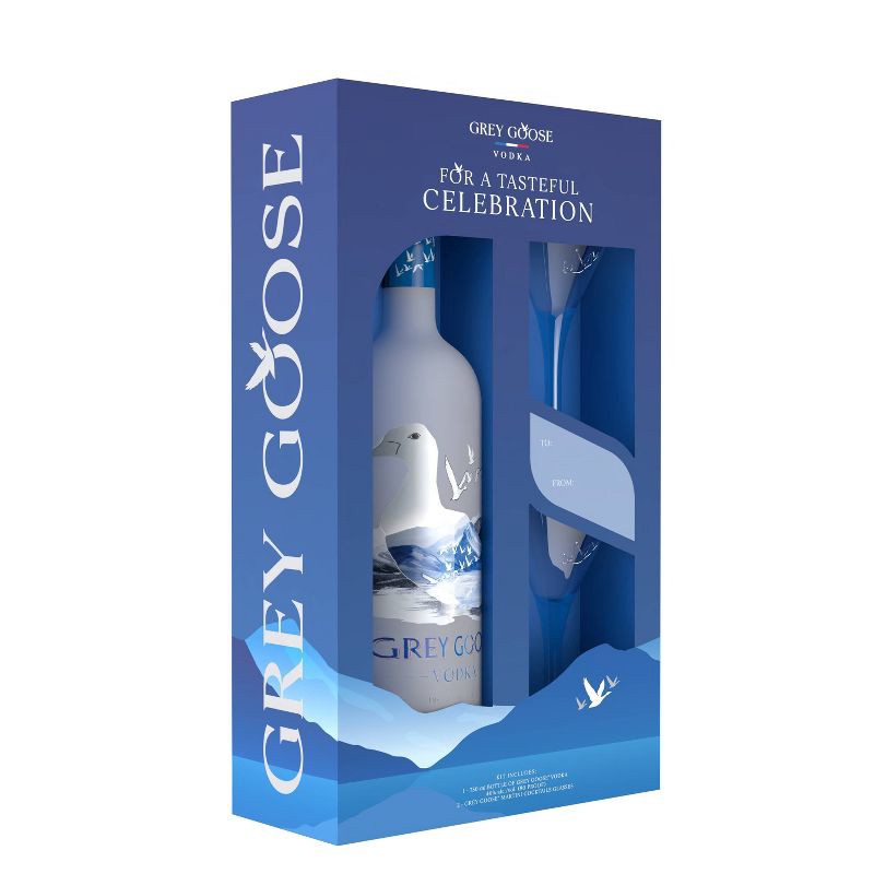 slide 2 of 2, Grey Goose Original Vodka with 2 Martini Glasses Holiday Gift Set - 750ml bottle, 750 ml