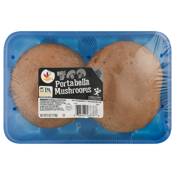 slide 1 of 1, Whole Cap Portabella Mushrooms, 6 oz