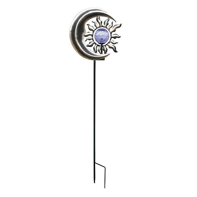 slide 2 of 3, Destination Summer Solar Sun & Moon Garden Stake, 1 ct