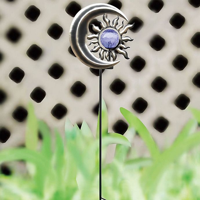 slide 3 of 3, Destination Summer Solar Sun & Moon Garden Stake, 1 ct