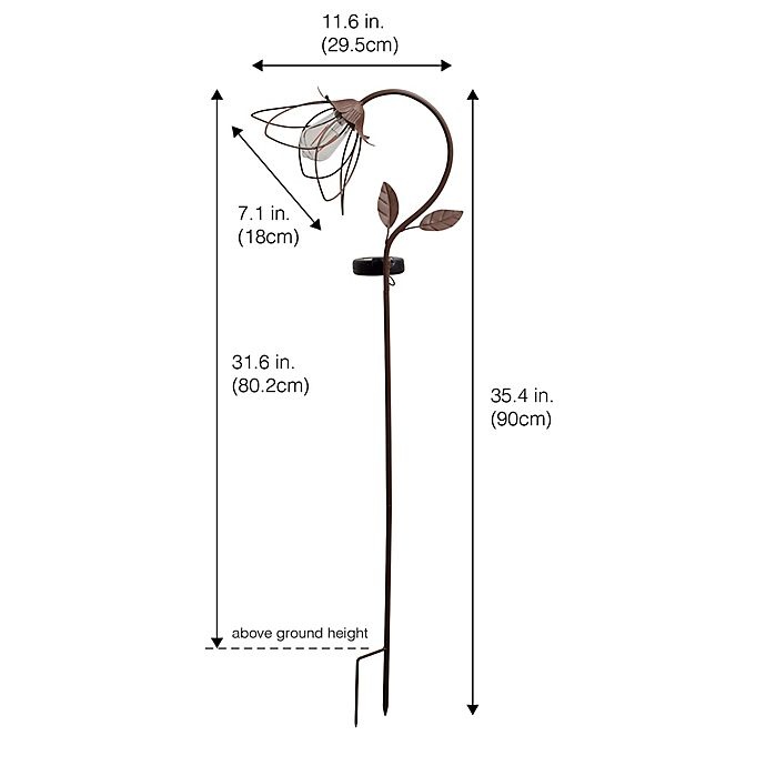 slide 3 of 3, Destination Summer Solar LED Flower Garden Stake with Vintage Lightbulb, 1 ct