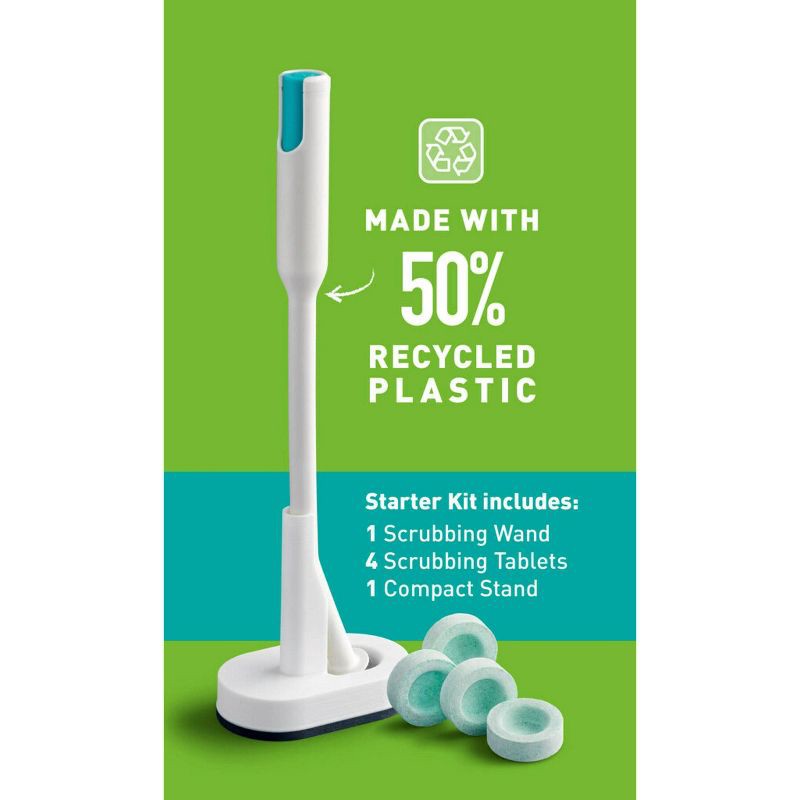slide 8 of 12, Scotch-Brite Scrub & Drop Dissolvable Toilet Bowl Cleaning System - 1 Wand & Stand and 4 Dissolvable Refill Tablets, 1 ct