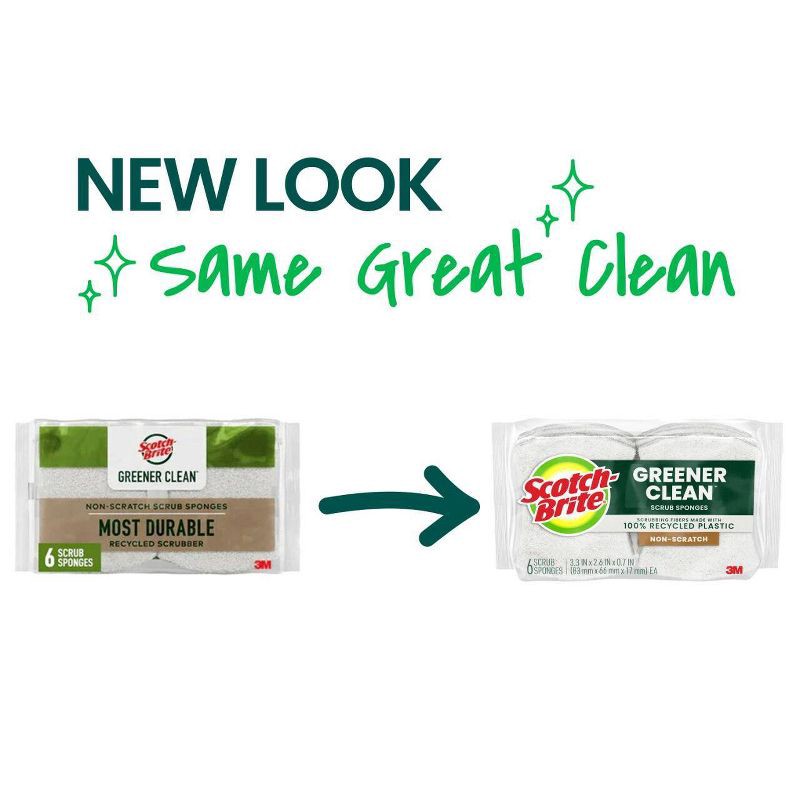 slide 2 of 10, Scotch-Brite Greener Clean Non-Scratch Scrub Sponges - 6ct, 6 ct