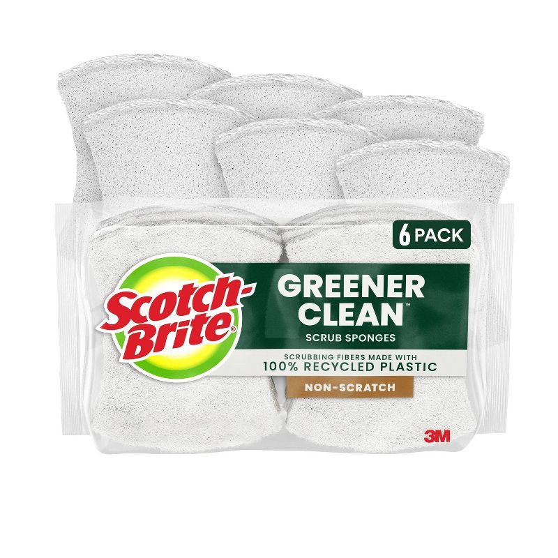 slide 1 of 10, Scotch-Brite Greener Clean Non-Scratch Scrub Sponges - 6ct, 6 ct